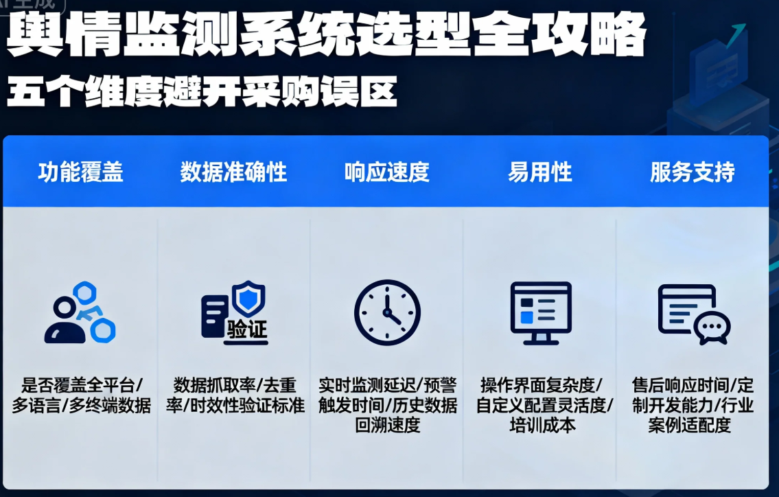 舆情监测系统选型全攻略 五个维度避开采购误区